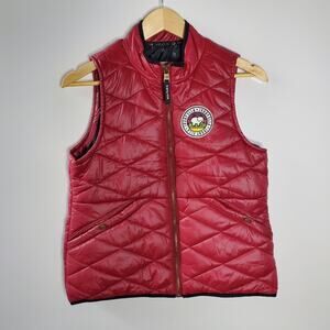 Ivory Ella dark pink quilted puffer vest Excellent used condition